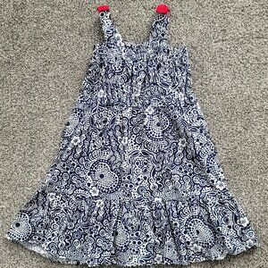 Hartstrings Girls Blue & White Sun Dress with Bows Size 5